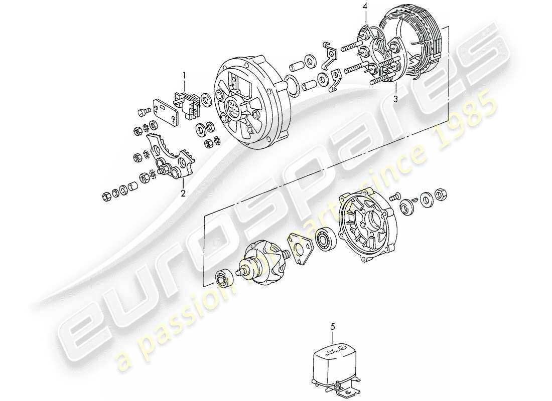 porsche 1966 (911/912) alternatore - 770 w - d - mj 1969>> - mj 1969 diagramma delle parti