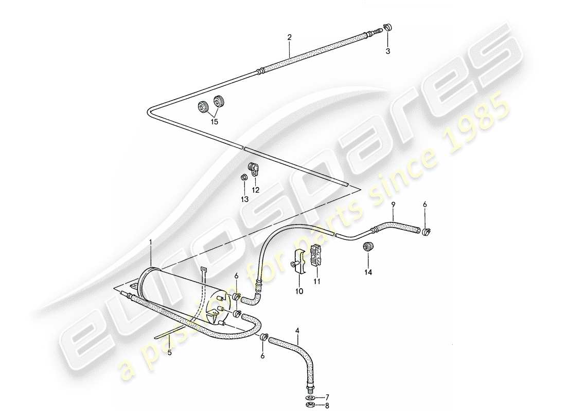 porsche 1988 (959) contenitore per emissioni evaporative diagramma delle parti