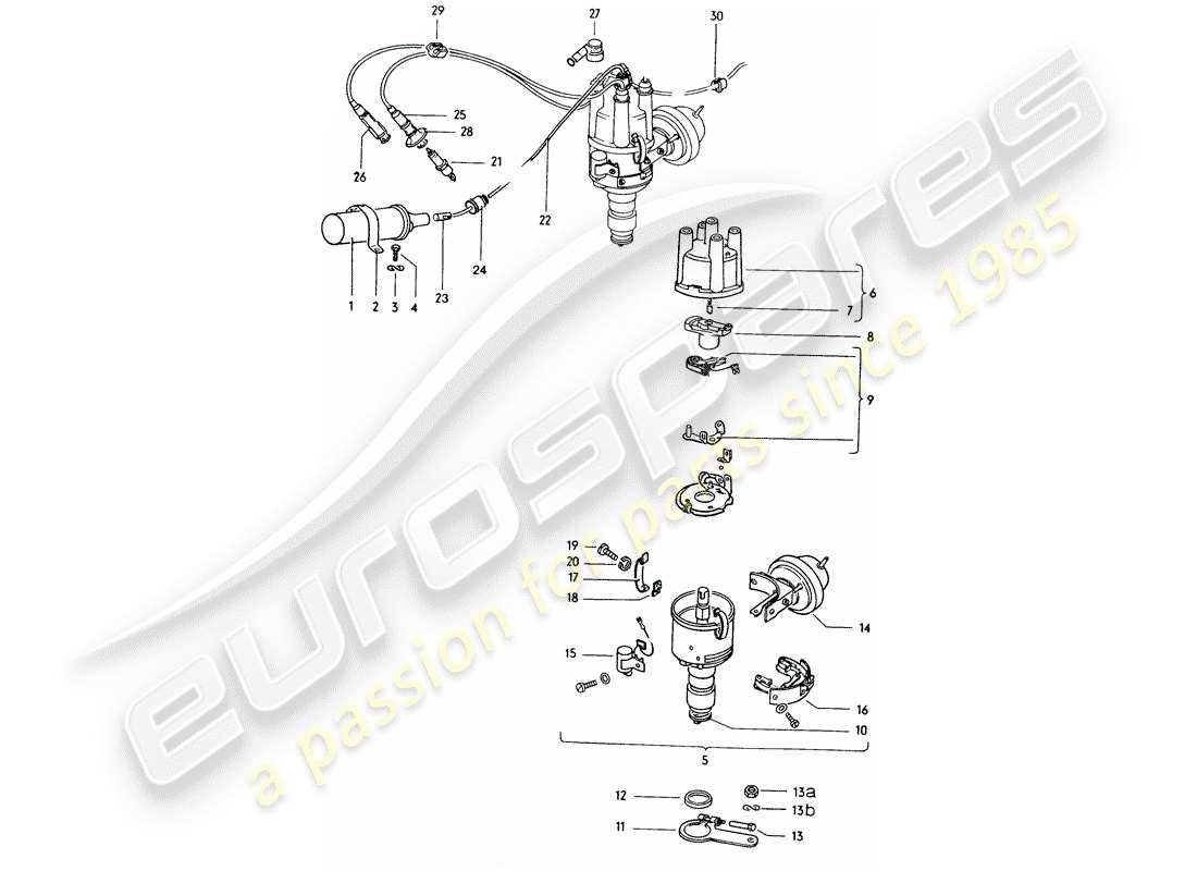 porsche 1976 (914) elettrica del motore diagramma delle parti
