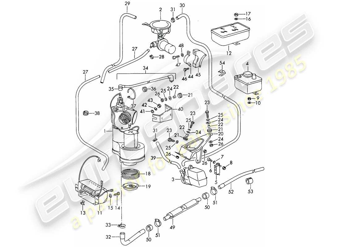 porsche 1966 (911/912) unità di riscaldamento e ventilazione - accessori diagramma delle parti