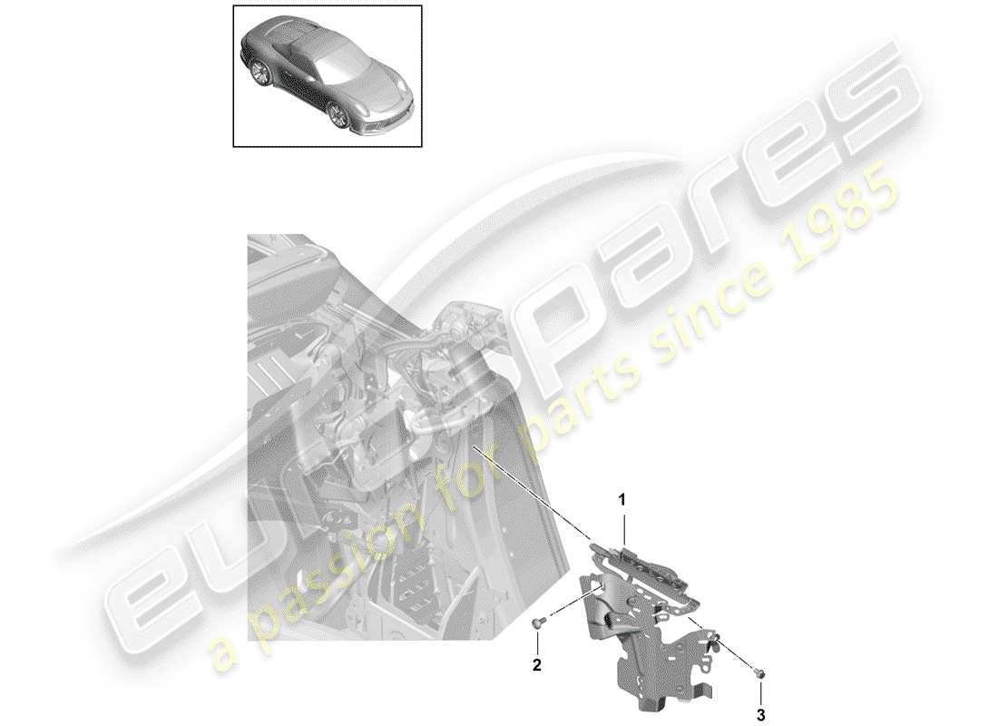 porsche 2016 (991-1 r/gt3/rs) lembo diagramma delle parti