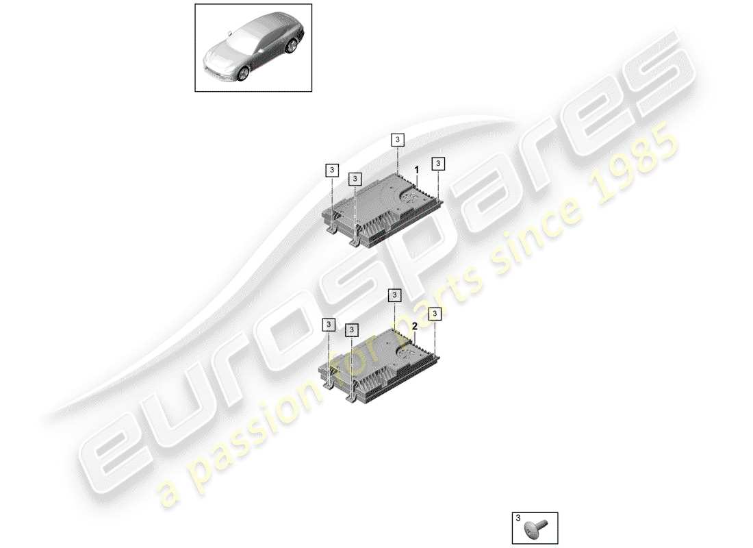 porsche 2019 (panamera 971-1) amplificatore diagramma delle parti