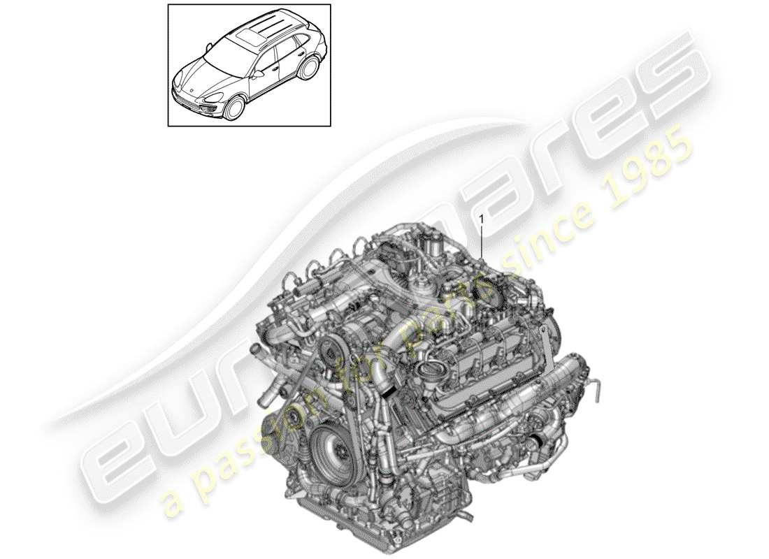 porsche 2013 (cayenne e2 92a) motore di sostituzione schema delle parti