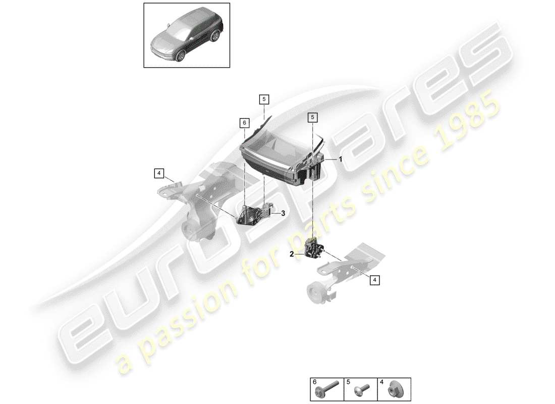 porsche 2020 (cayenne e3 9ya/9yb) schema delle parti del display head-up