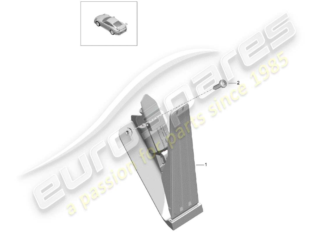 porsche 2014 (991-1 turbo) freno e acc. montaggio del pedale diagramma delle parti