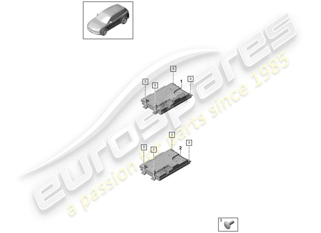 porsche 2020 (cayenne e3 9ya/9yb) amplificatore diagramma delle parti