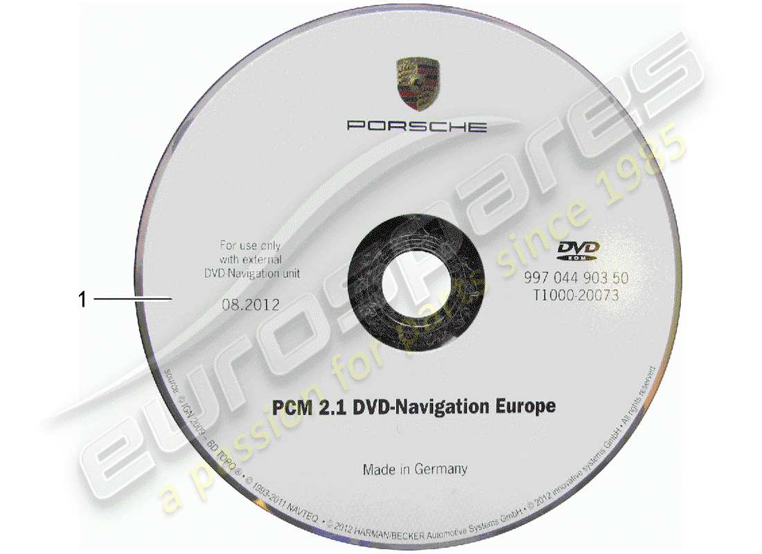 porsche 2009 (tequipment cayenne) sistema di navigazione diagramma delle parti