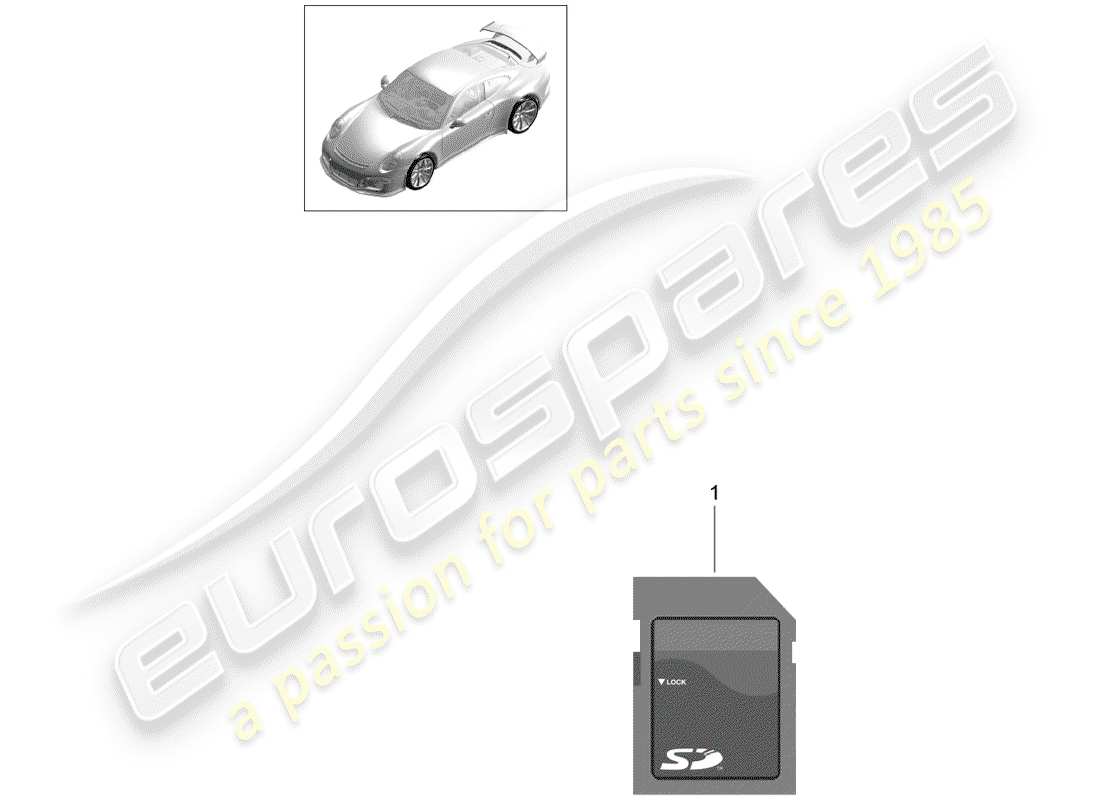 porsche 2016 (991-1 r/gt3/rs) diagramma delle parti della scheda sd