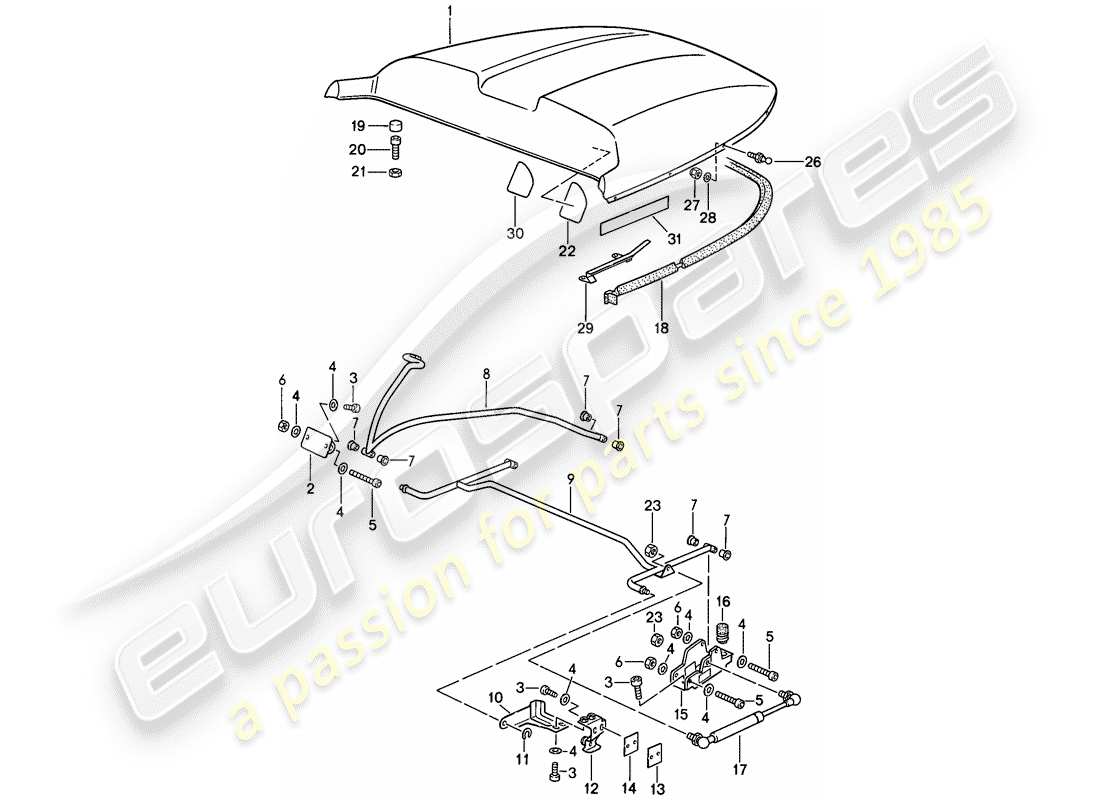 porsche 1987 (911) rivestimento posteriore - d - mj 1989>> - mj 1989 schema delle parti