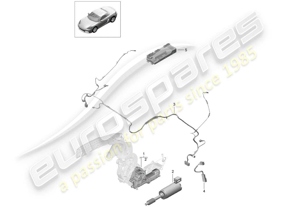 porsche 2019 (718 boxster) contenitore superiore diagramma delle parti