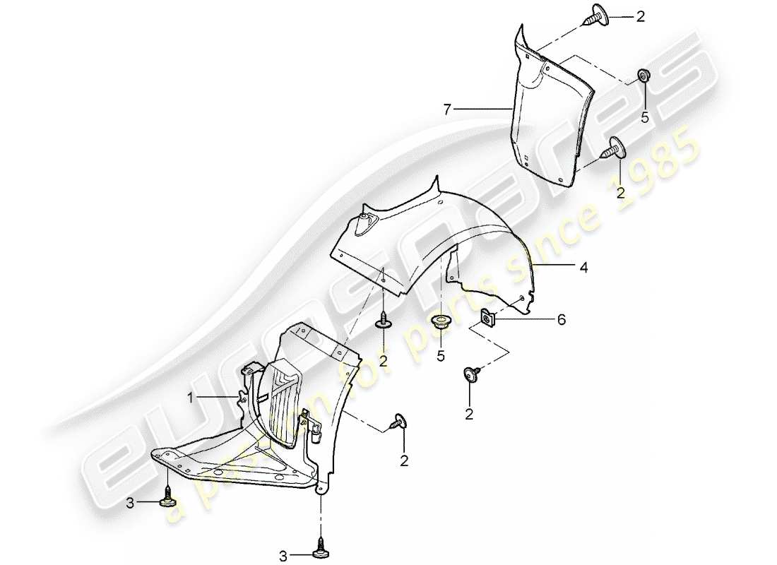 porsche 2006 (987 boxster) finiture diagramma delle parti