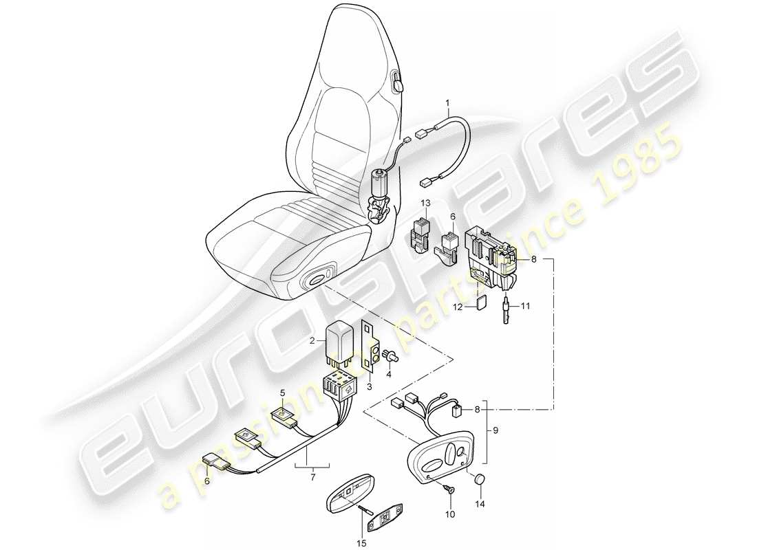 porsche 2003 (996 turbo / gt2) cablaggi - interruttore diagramma delle parti