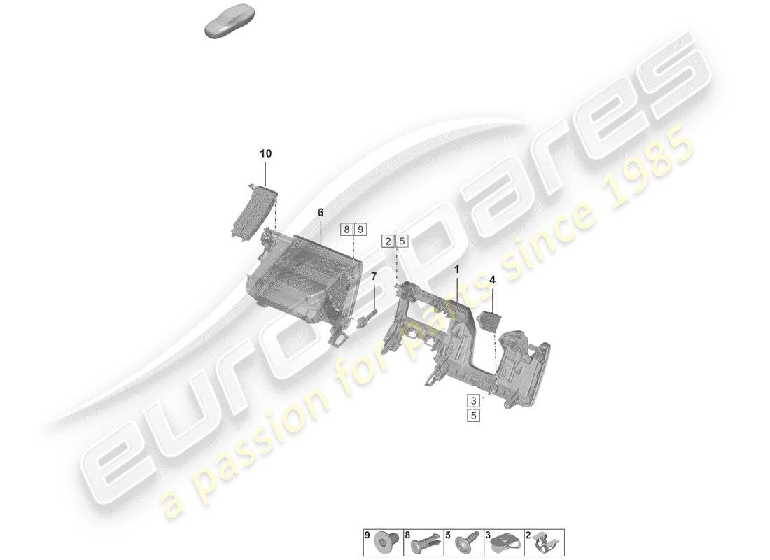 porsche 2020 (992-1) scatola di guanti diagramma delle parti