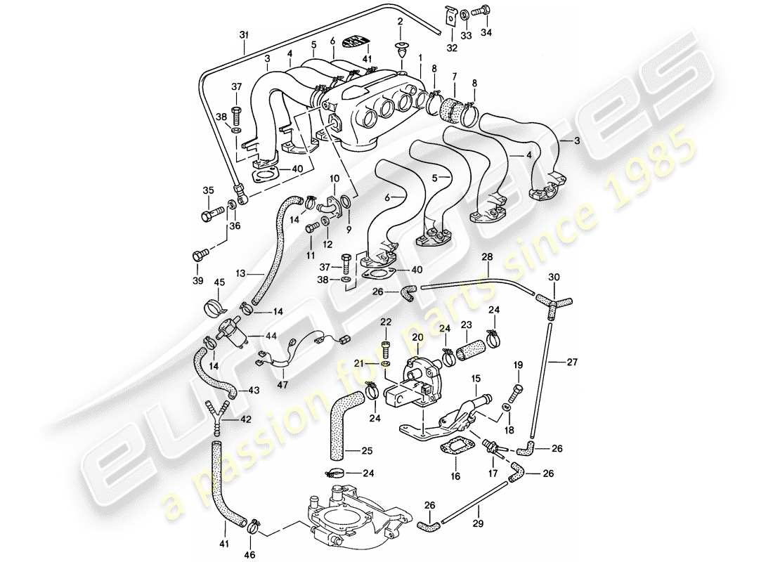 porsche 1986 (928) l-jetronic - 3 - - d >> - mj 1984 diagramma delle parti