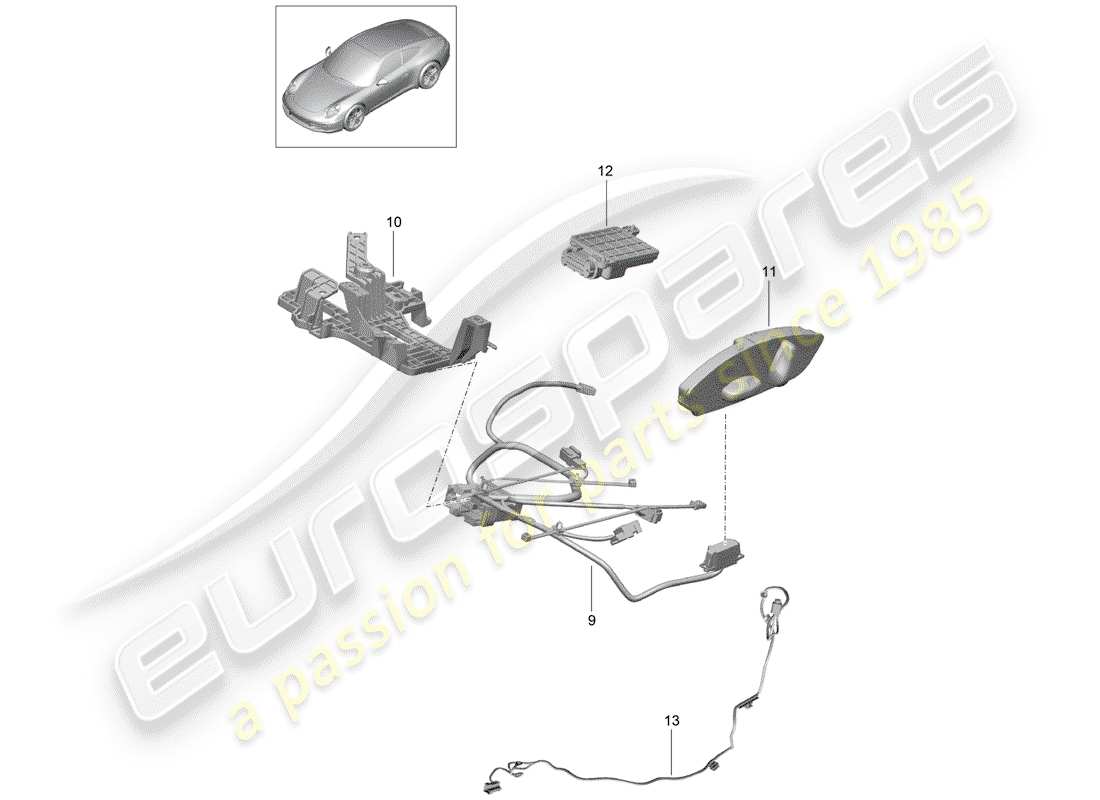 porsche 2013 (991-1) diagramma delle parti del cablaggio