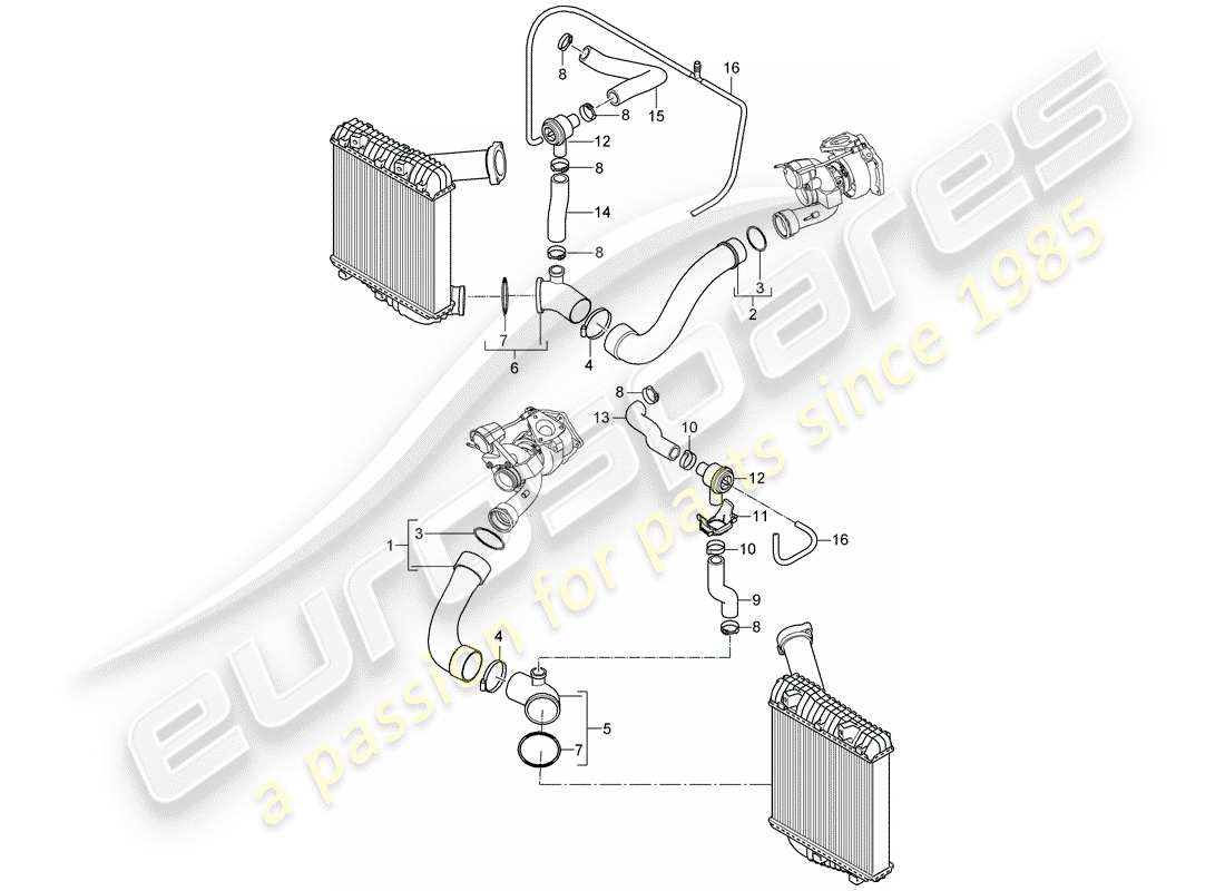porsche 2009 (cayenne e1 9pa) sovralimentazione 1 diagramma delle parti