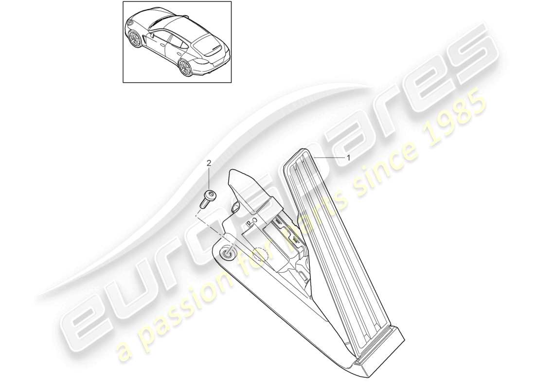 porsche 2010 (cayenne e1 9pa) controllo dell'acceleratore a pedale diagramma delle parti