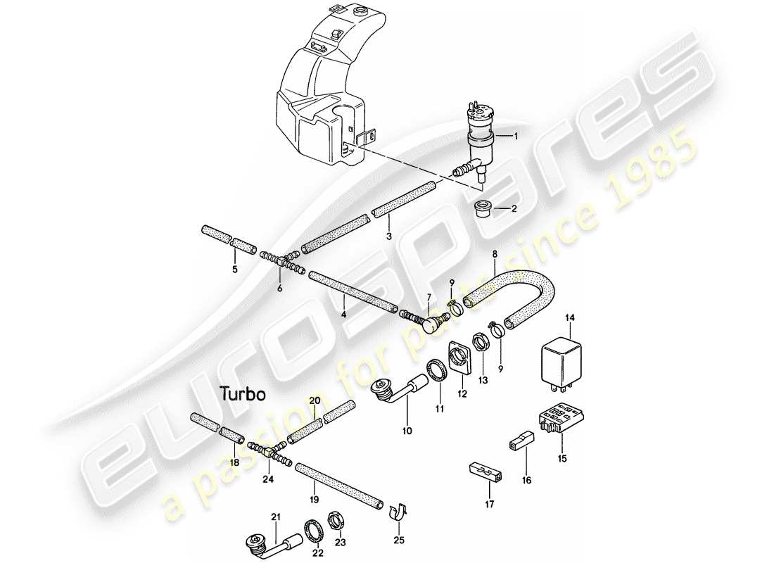 porsche 1986 (944) impianto rondella diagramma delle parti