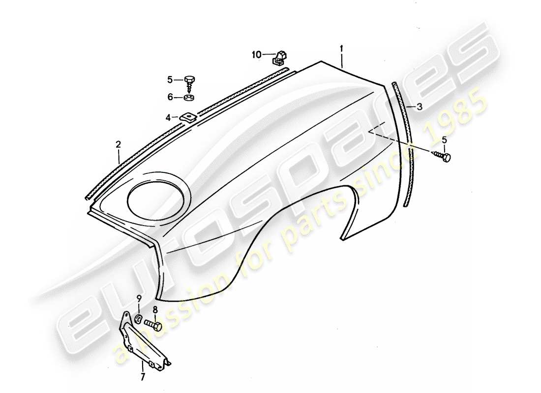 porsche 1994 (928) parafango diagramma delle parti
