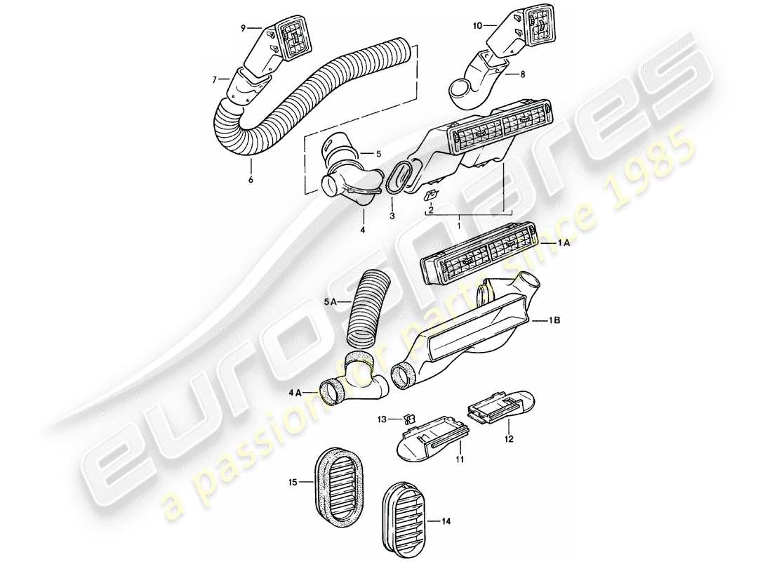 porsche 1981 (924) presa d'aria - tubo aria - f >> 92-cn402 197 - f >> 93-cn100 305 - f >> 93-bn700 450 diagramma delle parti