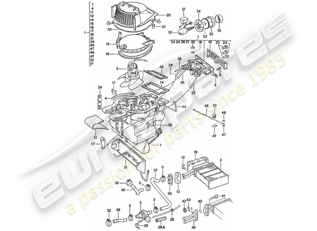 porsche 1979 (924) riscaldatore - d - mj 1979>> - mj 1979 diagramma delle parti