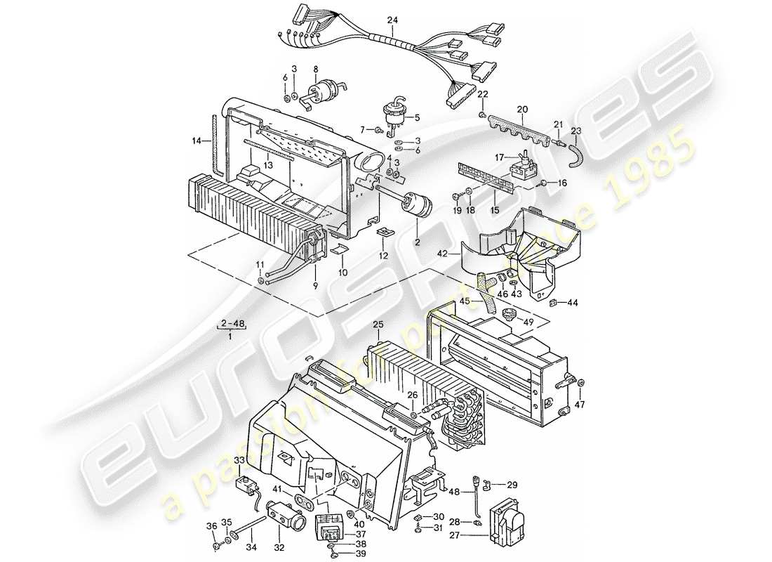 porsche 1990 (928) climatizzatore - climatizzatore diagramma delle parti