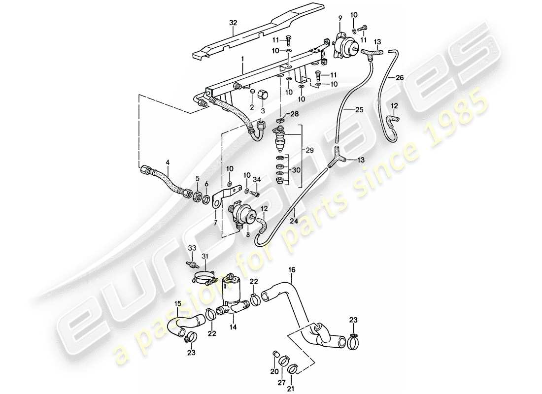 porsche 1986 (944) l-jetronic - 2 diagramma delle parti