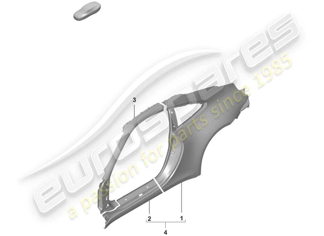 porsche 2020 (992-1) pannello laterale diagramma delle parti