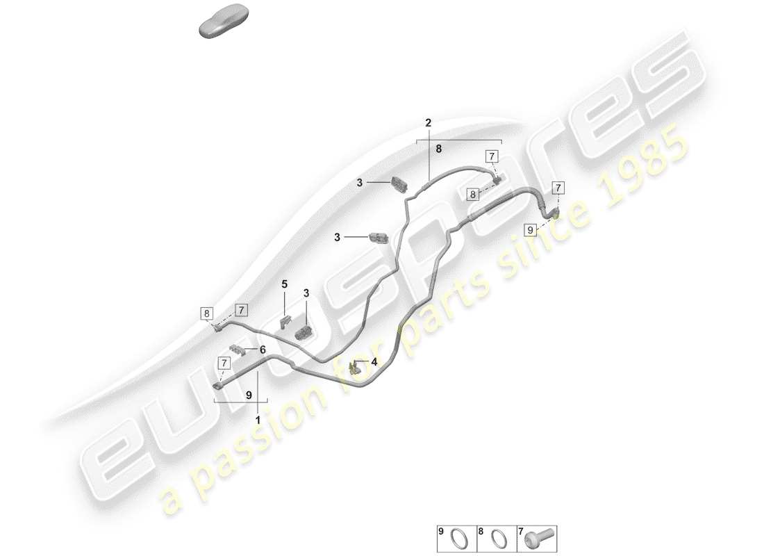 porsche 2019 (992-1) schema delle parti del condizionatore d'aria