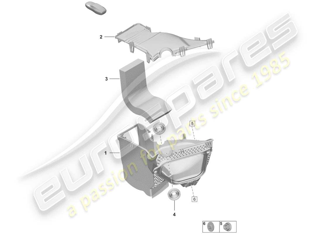 porsche 2019 (992-1) schema delle parti presa aria fresca