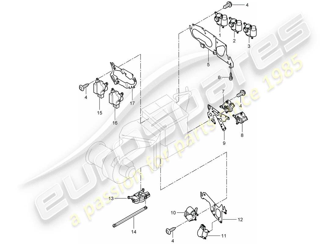 porsche 2005 (cayenne e1 9pa) motore per regolazione schema delle parti