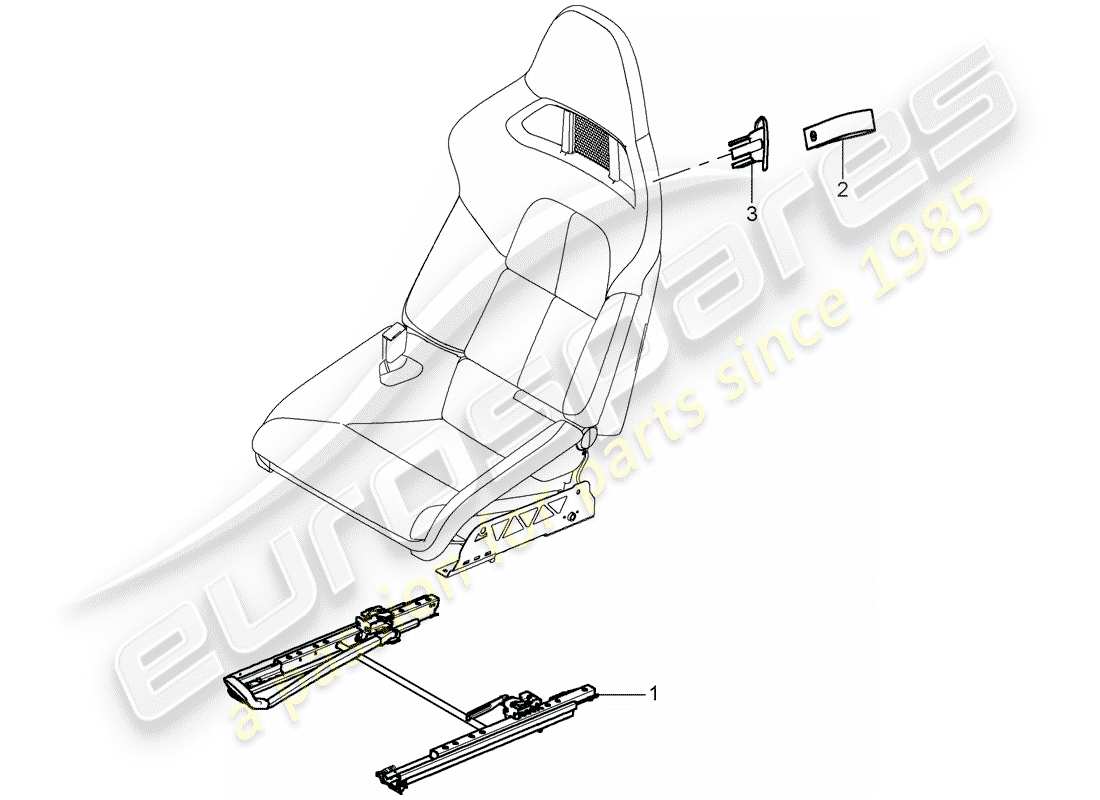 porsche 2007 (997-1 gt3) posto a sedere diagramma delle parti