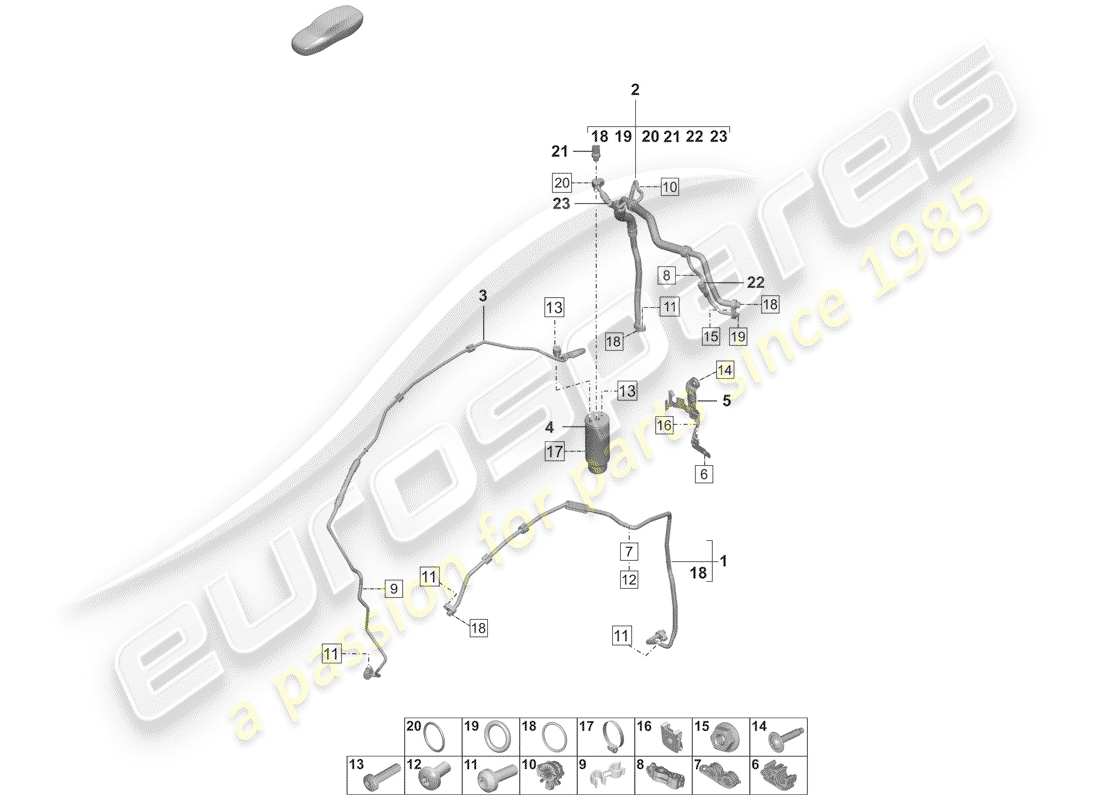porsche 2019 (992-1) condizionatore diagramma delle parti