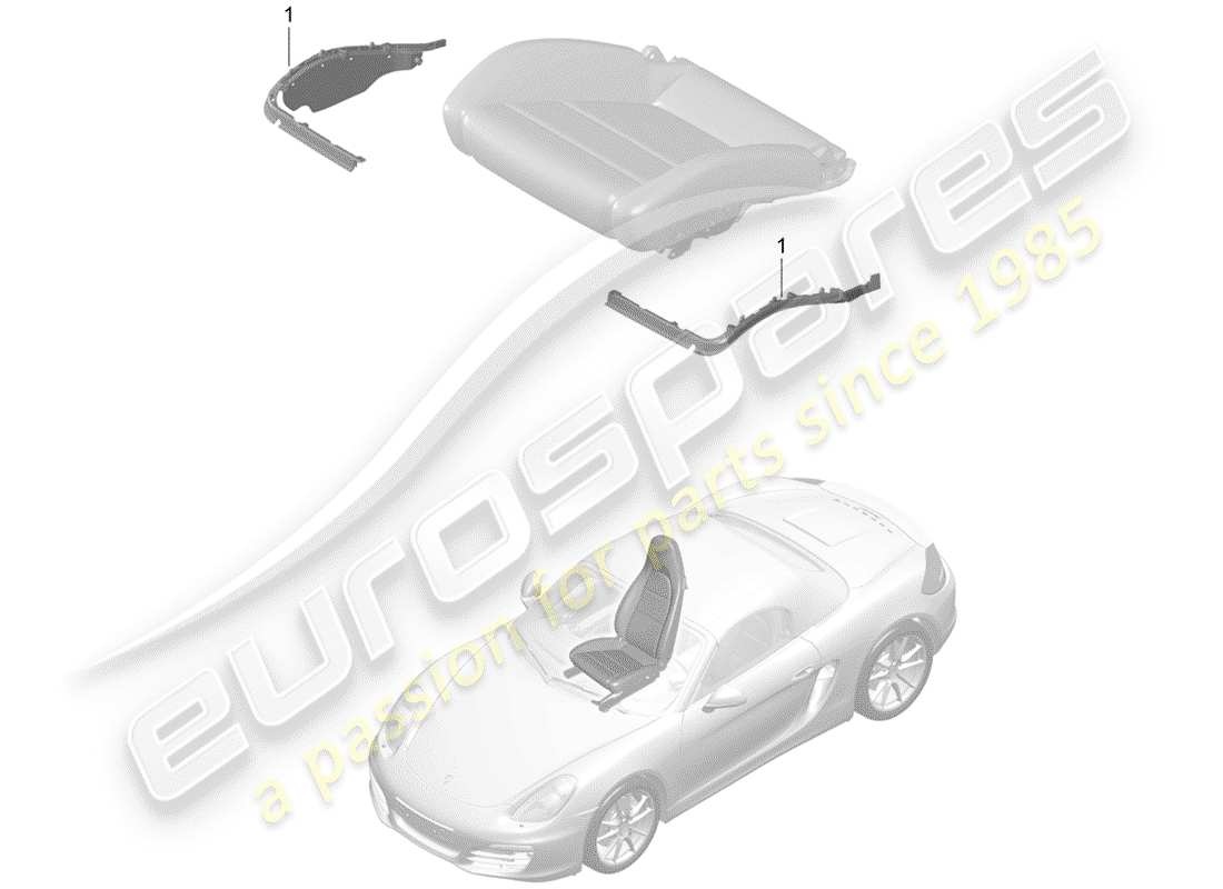 porsche 2014 (981 boxster) imbottitura per sedile diagramma delle parti