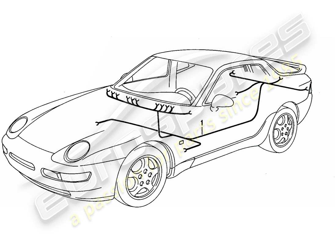 porsche 1994 (968) cablaggi - abitacolo passeggeri diagramma delle parti