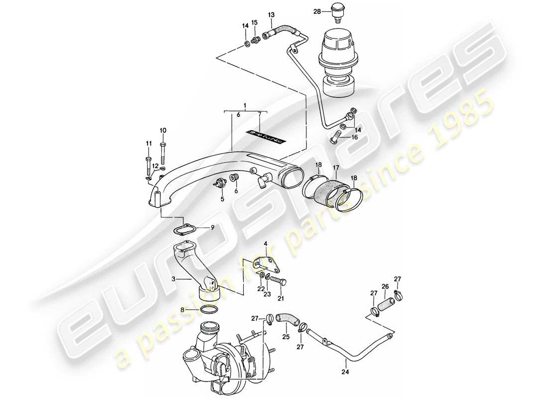 porsche 1977 (924) turbocompressione diagramma delle parti