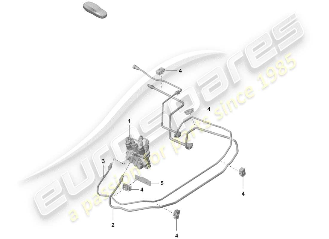 porsche 2019 (992-1) schema delle parti della linea idraulica