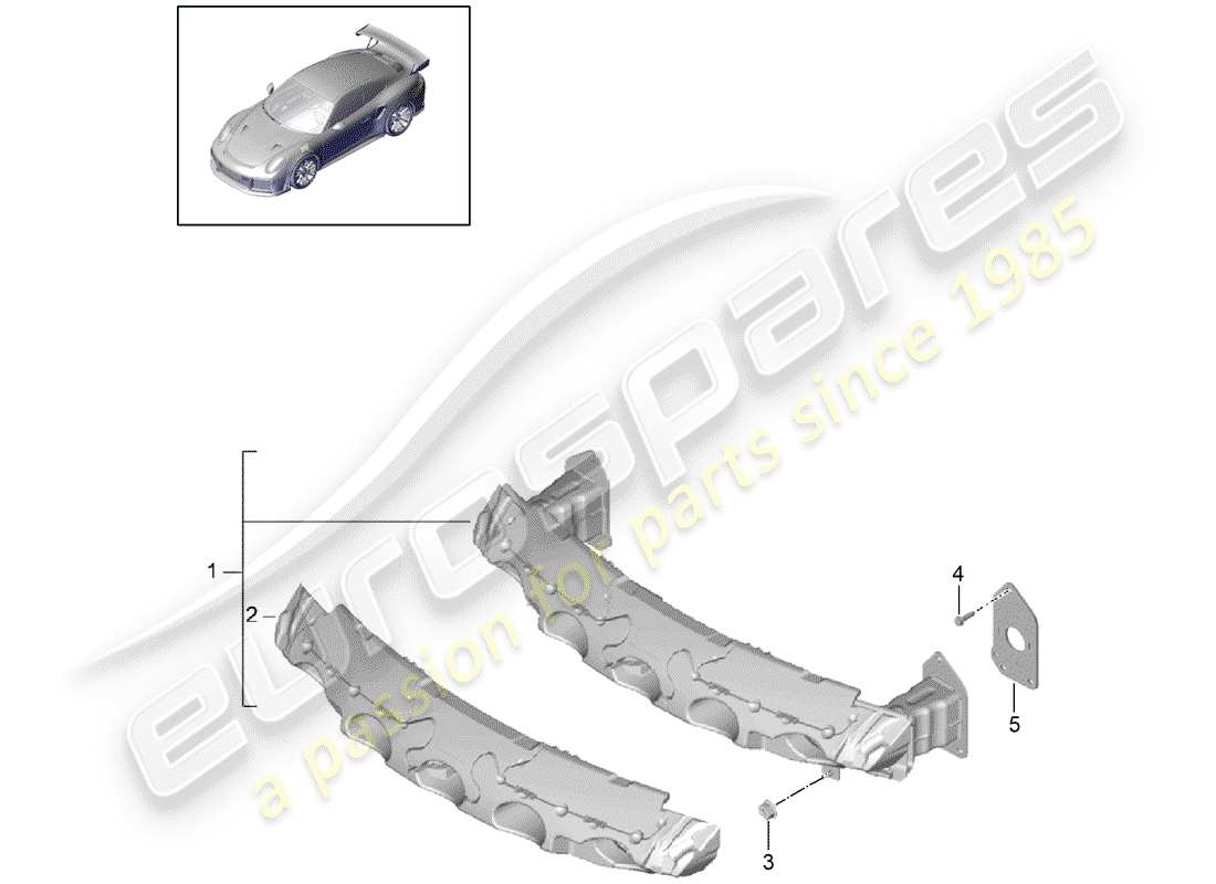 porsche 2014 (991-1 turbo) staffa paraurti diagramma delle parti