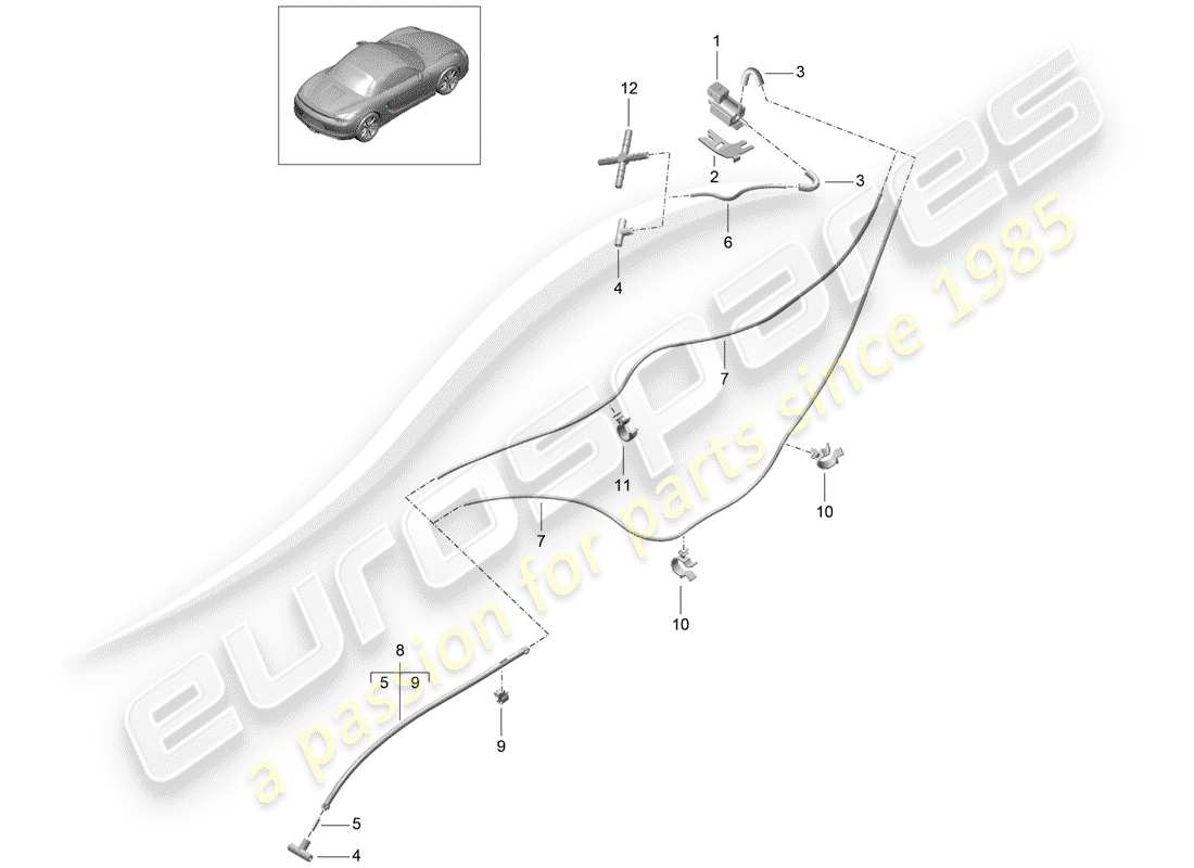 porsche 2015 (981 boxster) impianto di scarico diagramma delle parti