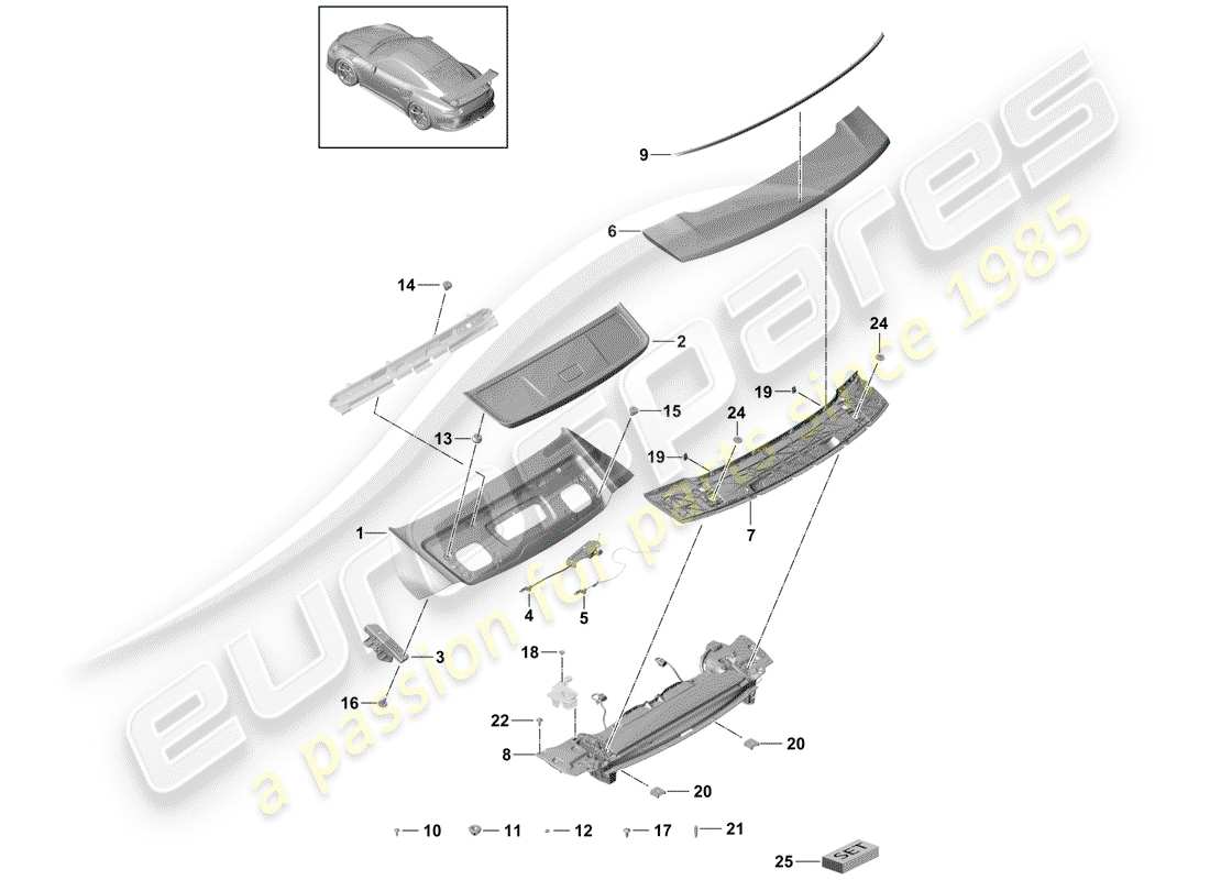 porsche 2014 (991-1 r/gt3/rs) copertina diagramma delle parti