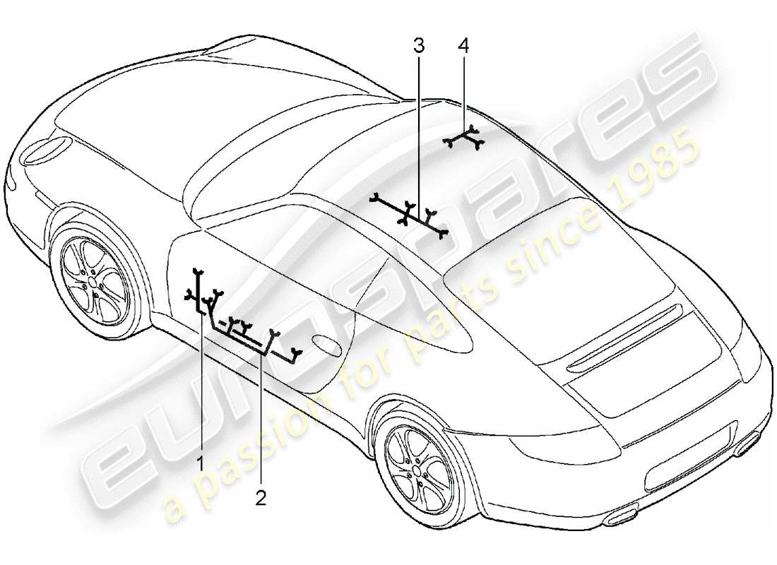 porsche 2007 (997-1) cablaggi diagramma delle parti