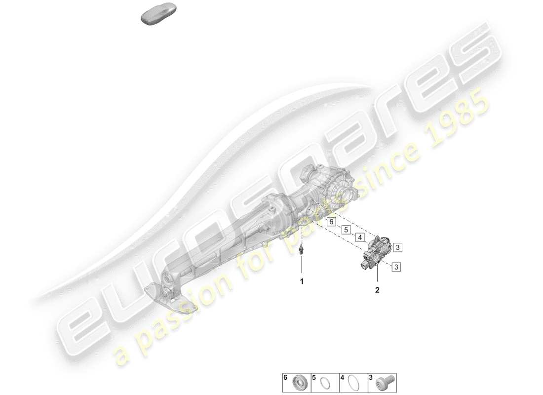 porsche 2019 (992-1) differenziale assale anteriore diagramma delle parti