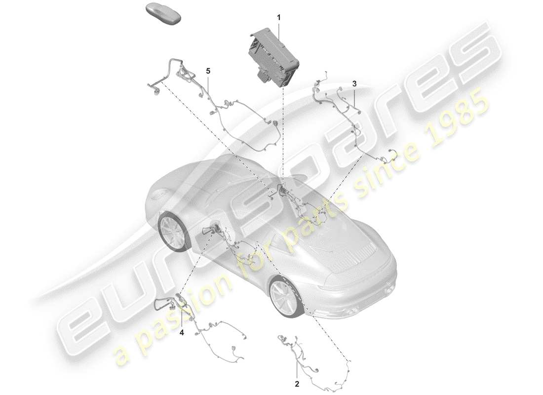 porsche 2019 (992-1) diagramma delle parti porte