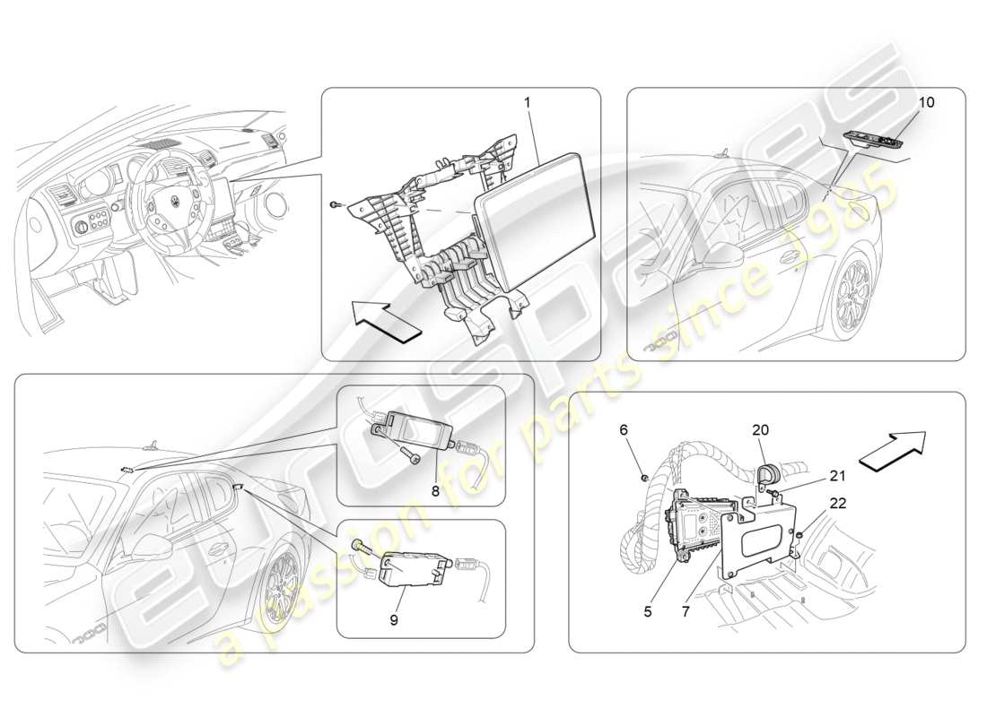 maserati granturismo s (2018) sistema informatico diagramma delle parti