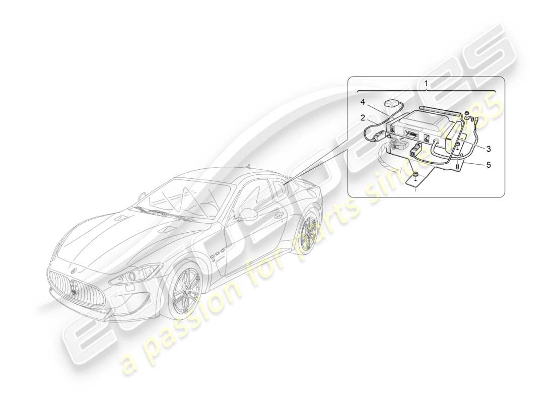 maserati qtp 3.0 tds v6 275hp (2015) diagramma delle parti del sistema di allarme e immobilizzatore