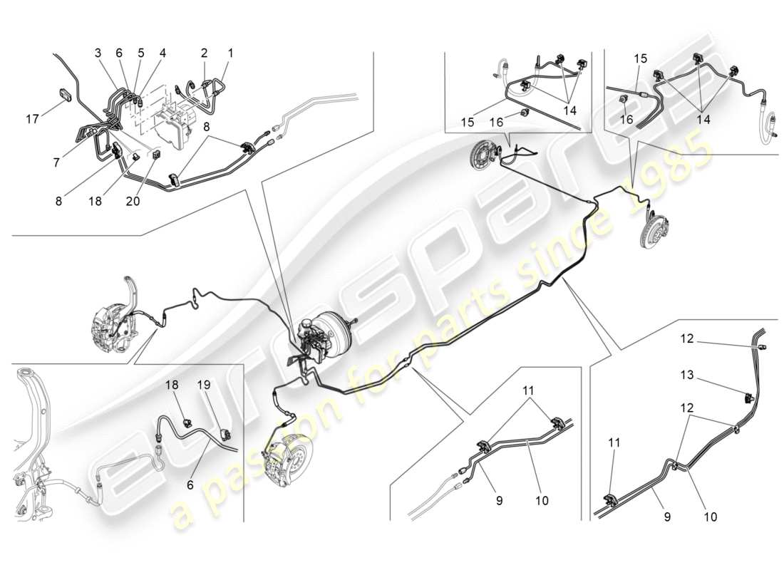 maserati qtp 3.0 tds v6 275hp (2015) diagramma delle parti di linee