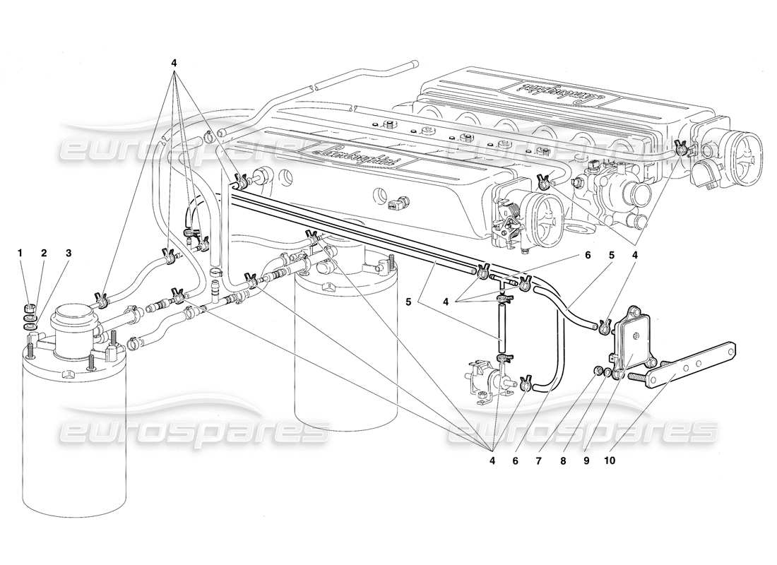 lamborghini diablo sv (1997) sistema di alimentazione carburante diagramma delle parti