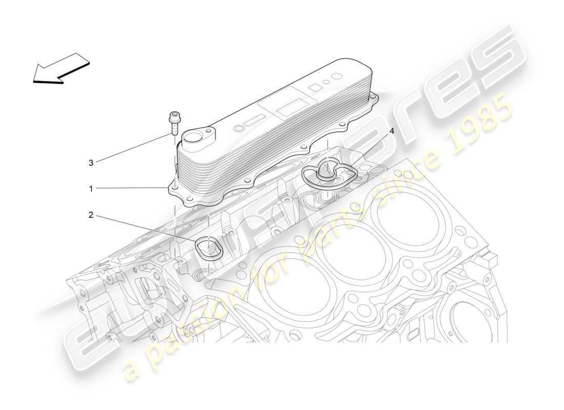 maserati qtp 3.0 bt v6 410hp (2014) diagramma delle parti dello scambiatore di calore
