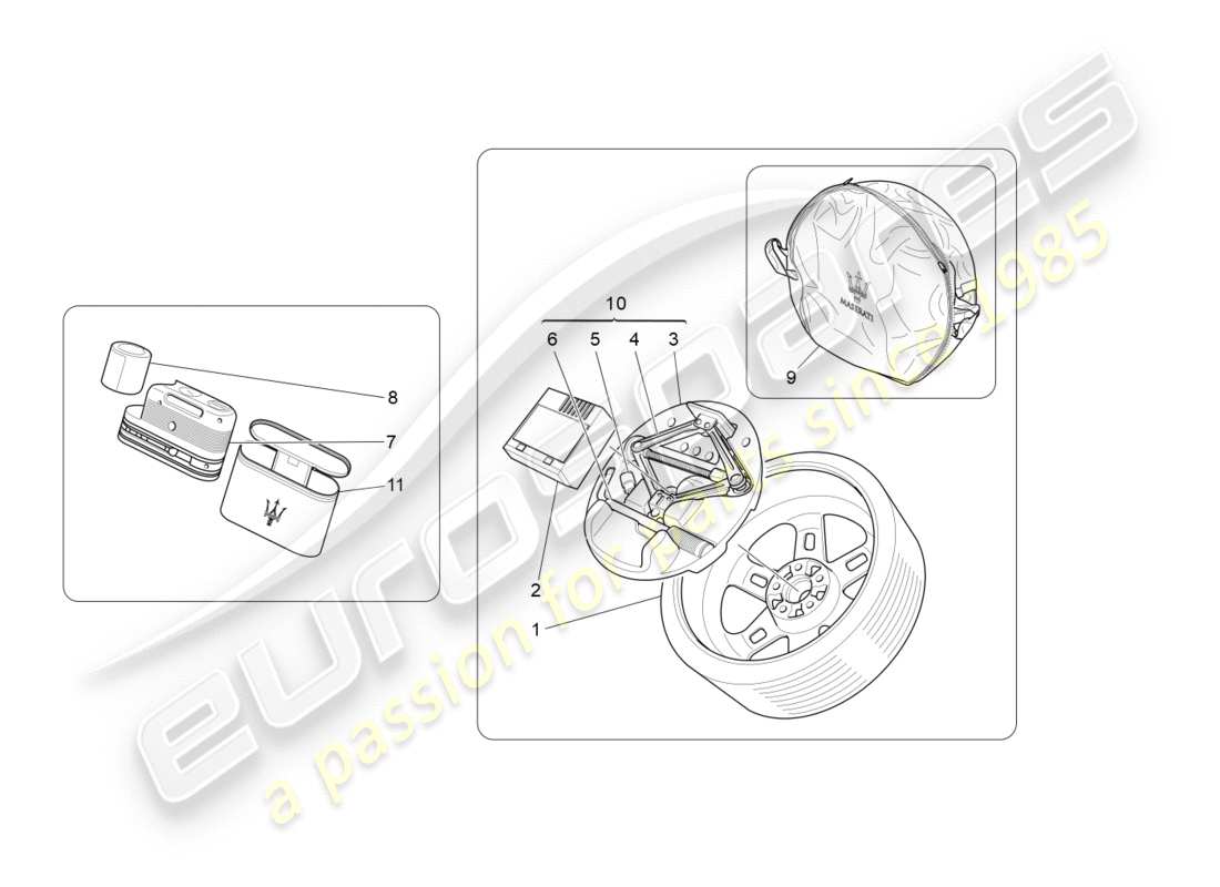 maserati granturismo (2011) fornitura standard schema delle parti