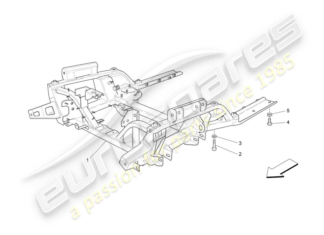 maserati granturismo (2009) sottotelaio anteriore diagramma delle parti